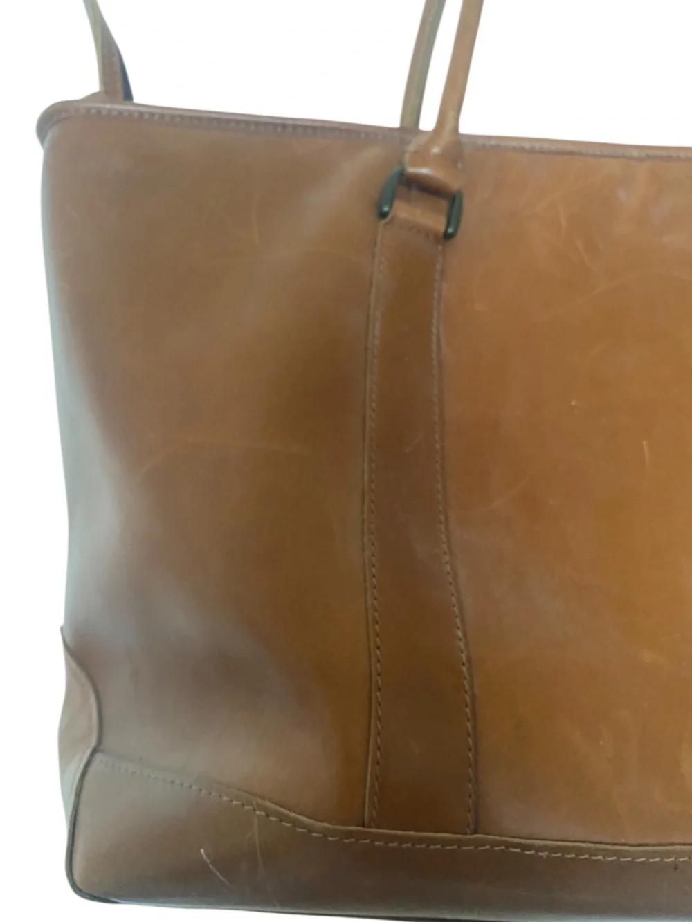 Vintage 1990s L.L. Bean Brown Genuine Leather Field & Town Satchel Tote Bag